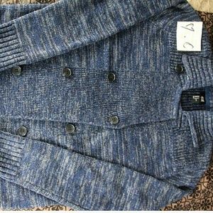 H&M Navy blue button up pea coat.